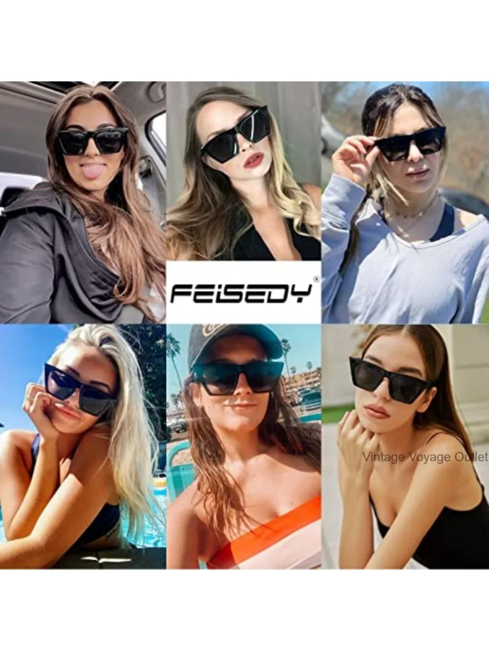 Vintage Cat Eye Sunglasses with Acetate Frame